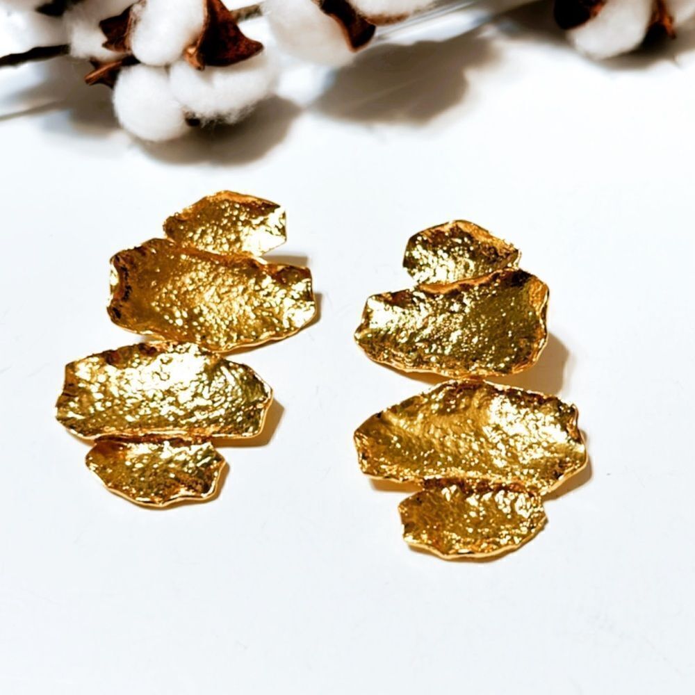 Zara Gold Statement Earrings - Picture 6 of 7
